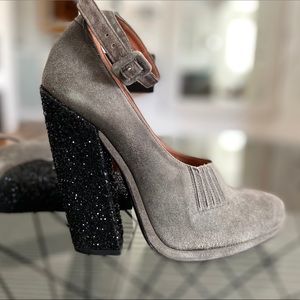 Robert Clergerie Glitter Platform Heel Shoes Sz 10